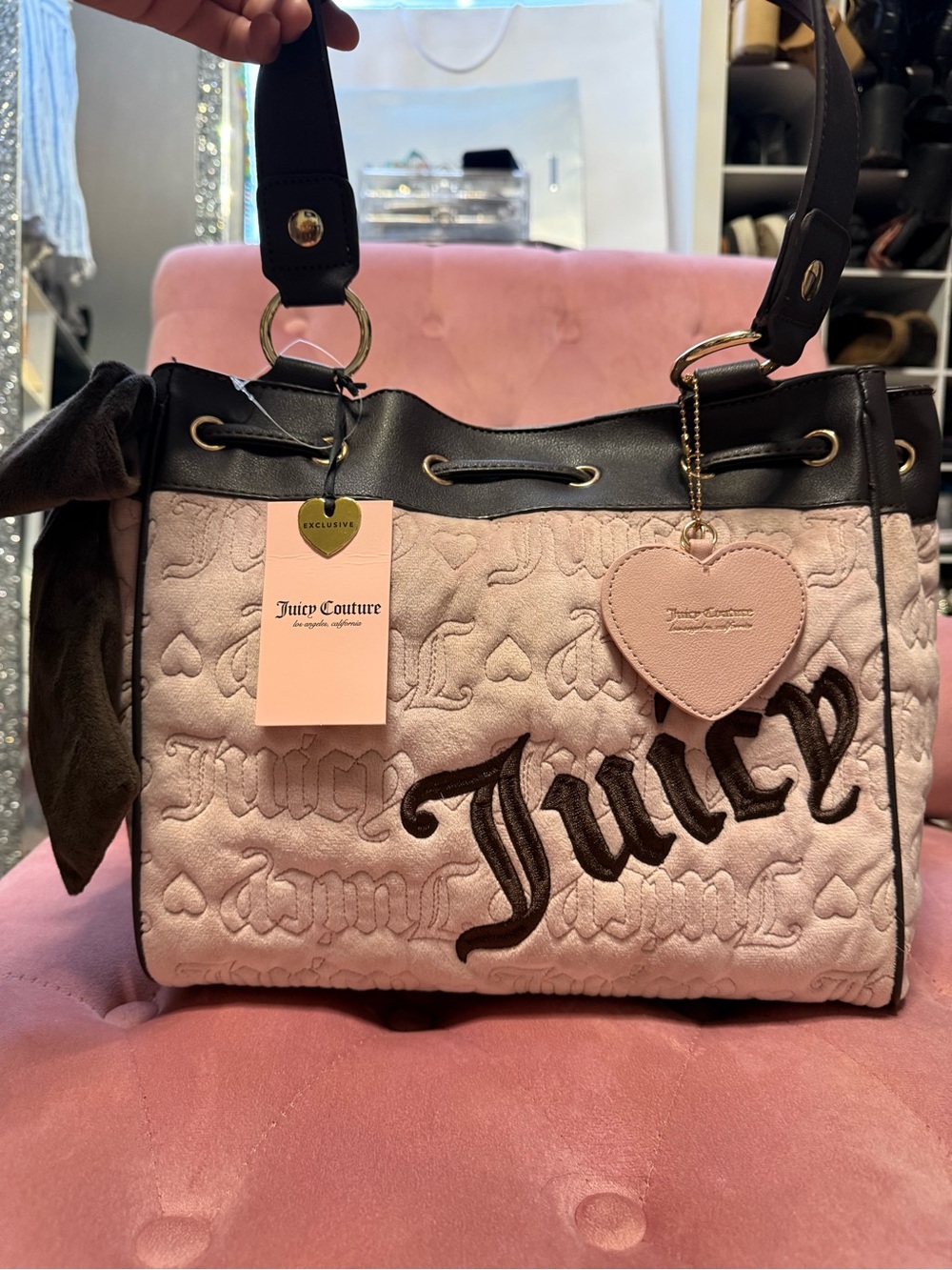 Juicy Couture pink and brown Daydreamer purse!